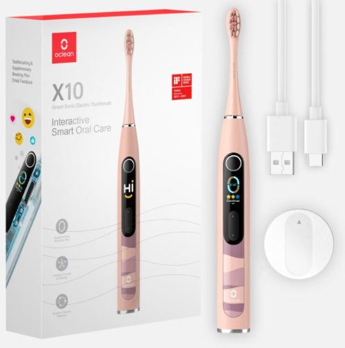 Oclean X10 elektromos fogkefe, rózsaszín