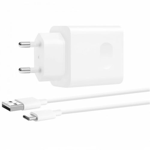 Huawei CP404B fehér gyári szuper gyors töltő USB - Type-C adatkábellel, 22.5W, bliszteres