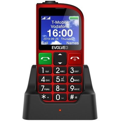 Evolveo Easyphone EP800 kártyafüggetlen mobiltelefon nagy gombokkal, piros