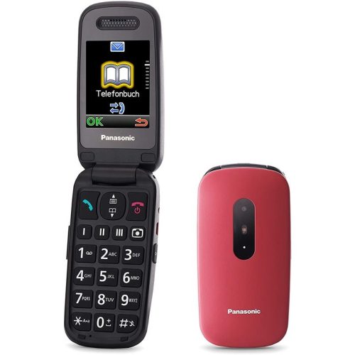 Panasonic KX-TU446EXR összecsukható kártyafüggetlen mobiltelefon, vörös